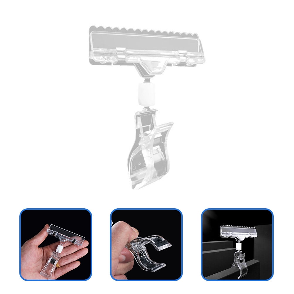 12 Pcs Retail Sign Clips Plastic Sign Holder Clips Rotatable Price Sign