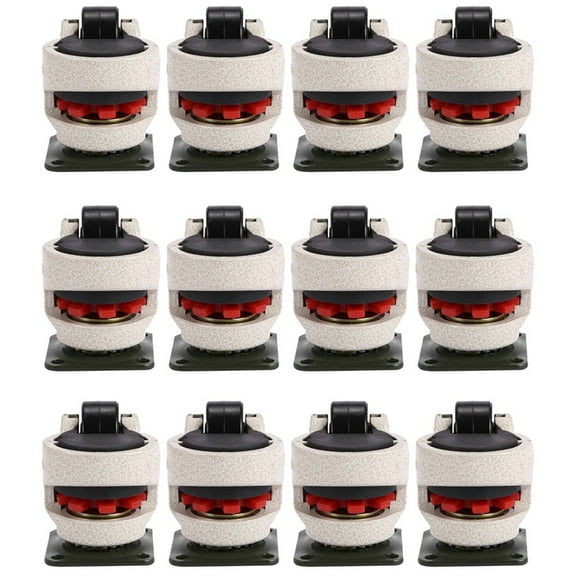12 Pcs Retractable Leveling Casters Industrial Machine Swivel Caster Castor Wheel for Office Chair Trolley 220lbs,12 * Retractable Leveling Casters,white& black