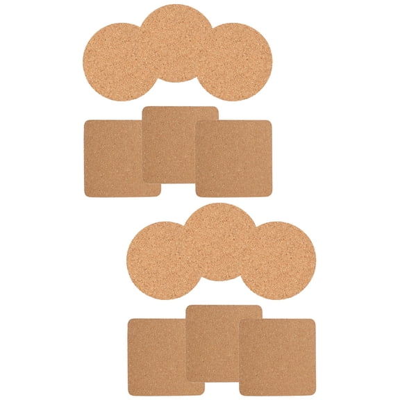 12 Pcs  Reusable Coasters Cork Coasters Drink Coasters Office Cup Mats Cork Coasters