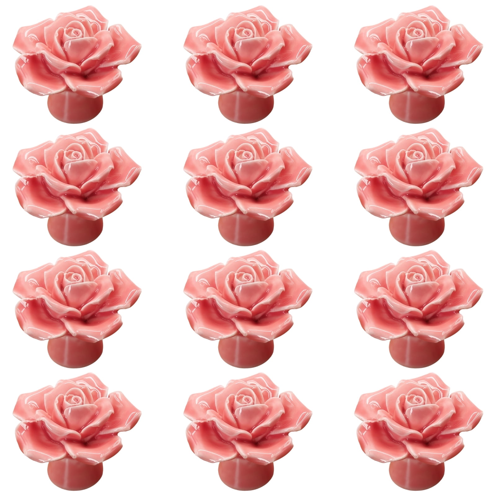 pink rose dresser knobs Pink Rose Drawer Pulls Ceramic Dresser Or Flower Cabinet Handle Pulls
