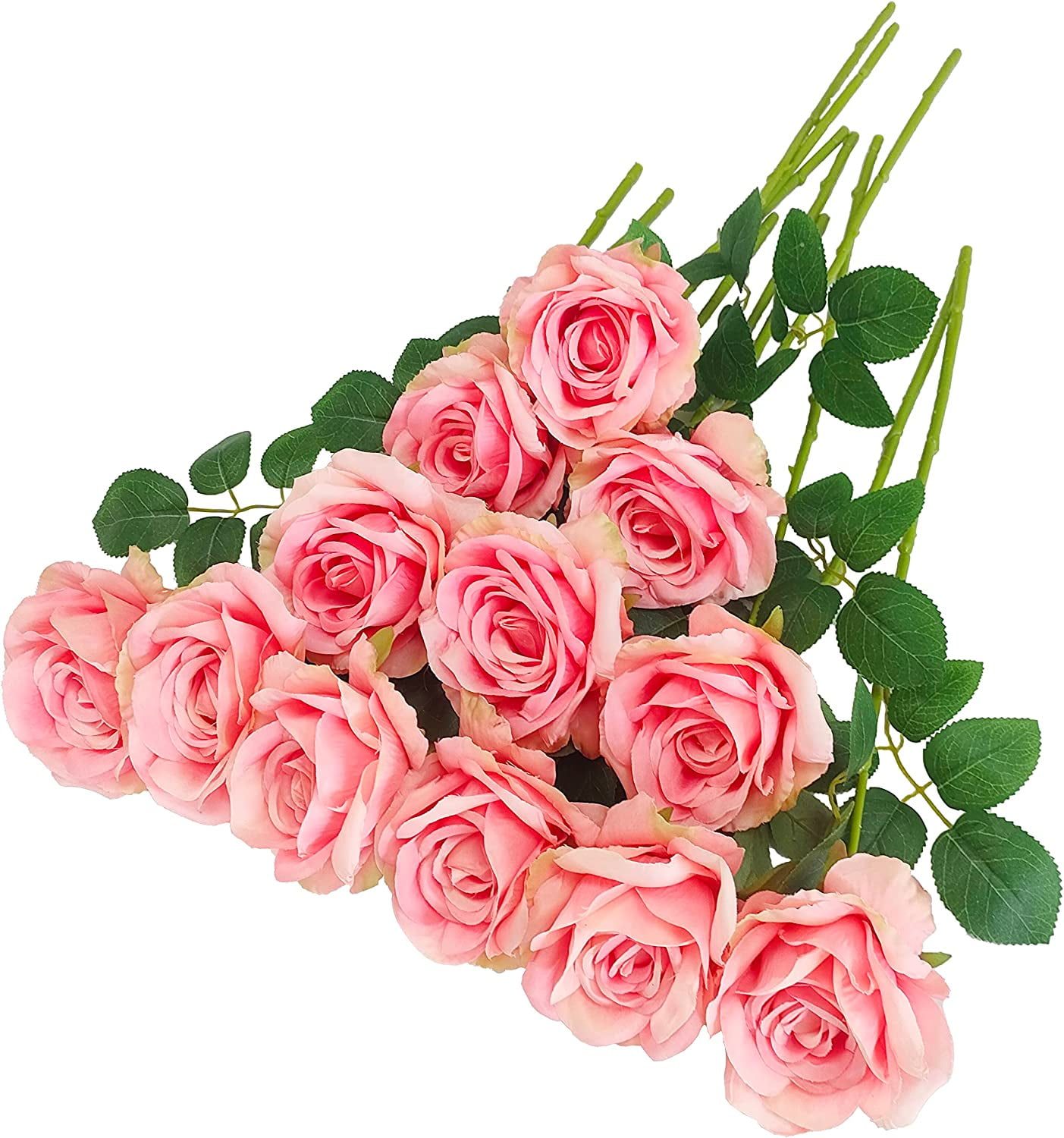 12 Pcs Roses Artificial Flowers Bulk, Fake Black Silk Flowers for