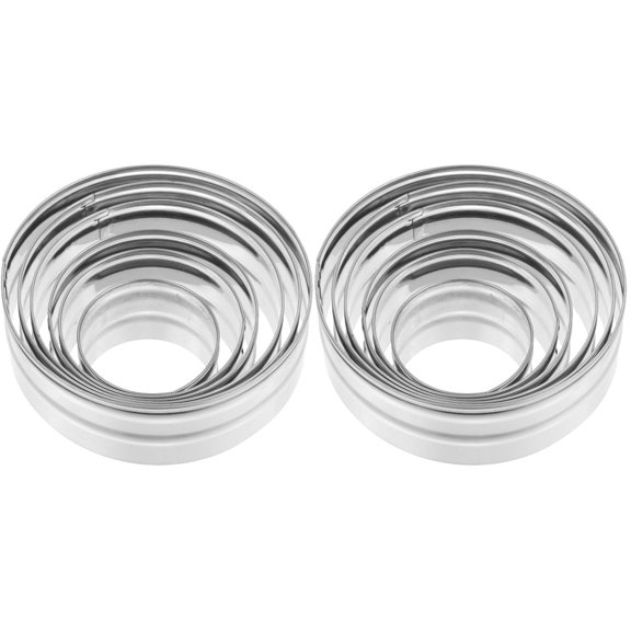 CIMAXIC Cake Rings Silver Stainless Steel Non-Stick for DIY Baking 12Pcs