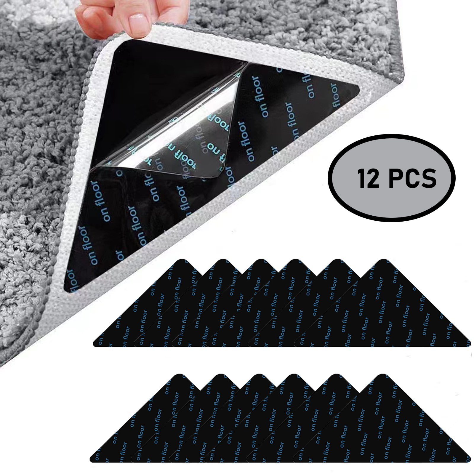 12 Pcs Rug Gripper, Ricihene Double Sided Non Slip Carpet Tape