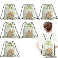 thumbnail image 1 of 12 Pcs Safari Animal Birthday Theme Drawstring Backpack, Lightweight Sports Sackpack for Daily Use, Travel, and Birthday Party Decorations 27x34cm, 1 of 5