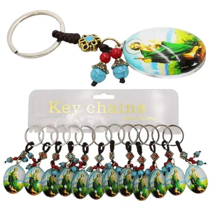 12 Pcs Saint St. Jude Baptism Party Favors Green Gifts Recuerdos Bautizo San Judas Tadeo Baptism Memorial Favors