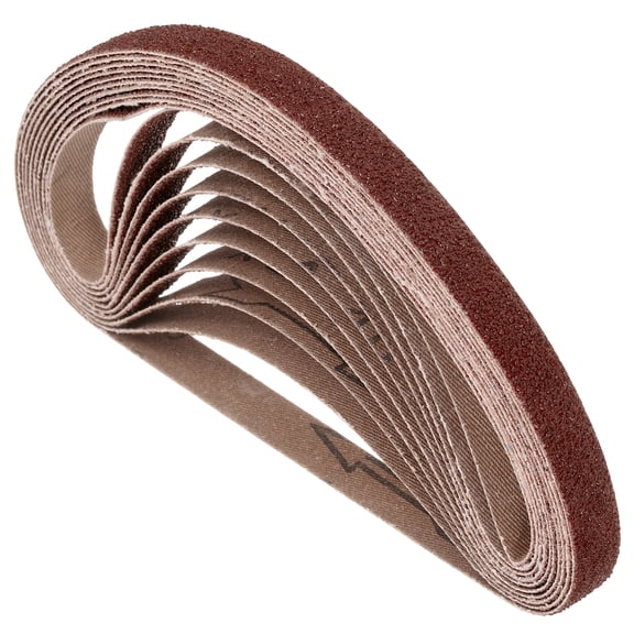 12 Pcs Sanding Belts 3/8 x 21 Inch 40 Grit Aluminum Oxide Abrasive Sandpaper for Metal Grinding Weld Rust Removal