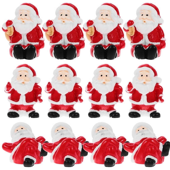 Supvox Red Resin Miniature Ornaments Set of 12 Decorative Small Figurines for Home and Craft
