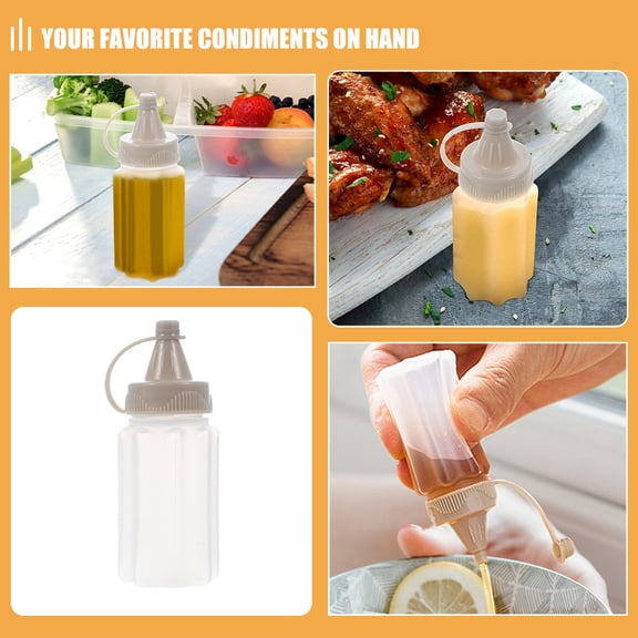 12-Pack Mini Sauce Squeeze Bottles for Condiments, Ketchup, Mustard, and More - Portable Small Containers