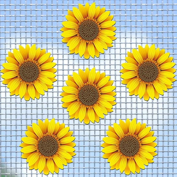 12 Pcs Screen Door Magnets 5.7 Inch Sunflower Double Sided Protector Screen Sticker to Protect Pet People Flexible Magnetic Protector for Sliding Door Window Summer Party Decoration