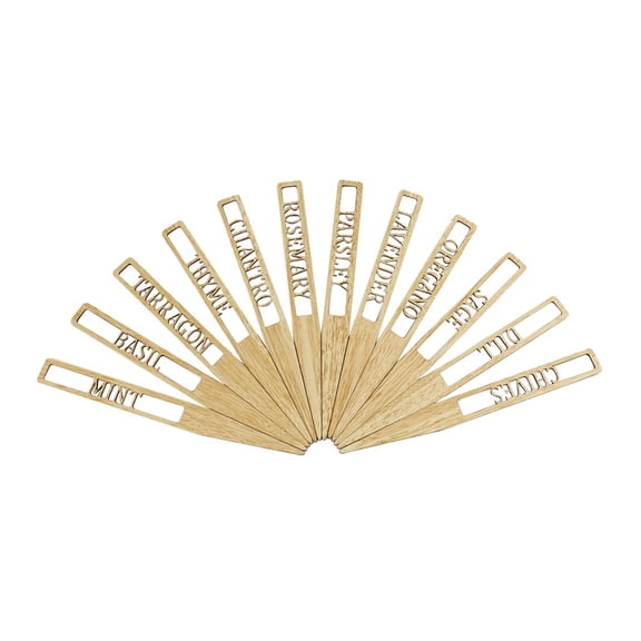 NIYANGLE Flower Shop Vegetable Garden Labels Wood Khaki 12Pcs 10X1In