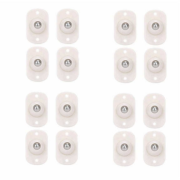12 Pcs Self Adhesive Mini Caster Wheels 360 Smooth Rotation Universal Roller for Small Appliances Speaker,12 * Mini Caster Wheels,White