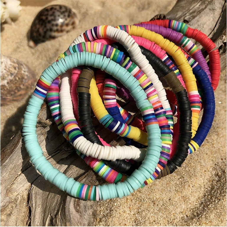 10Pcs/Set Bohemian Vacation Random Colorful Beads Stacking Ladies Hand String Bracelets, Resin Beads Hand Decoration,Bracelet for Women,Temu