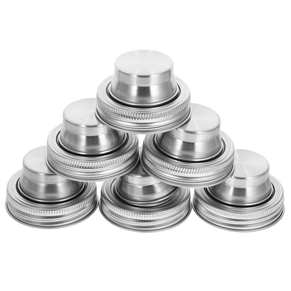 CIMAXIC Plated Silver 304 Stainless Steel Jar Shaker Lids for Cocktail and Spice 12Pcs