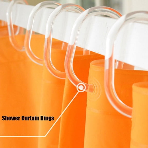 12 Pcs Shower Curtain Rings 360°Twistable Silicone C Hooks Transparent for Bathroom Housekeeping Organizers Clear