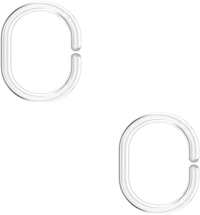 12 Pcs Shower Curtain Rings, C Shaped Plastic Clear Shower Curtain Hooks for Kitchen, Bathroom, Wardrobe, Shele