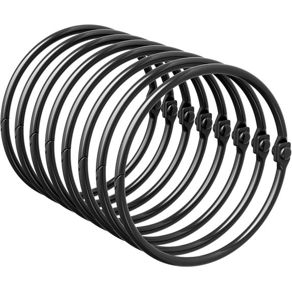 12 Pcs Shower Curtain Rings, Shower Curtain Hooks Rust Proof Shower Rings for Curtain, Black Snap Joint Shower Curtain Clips