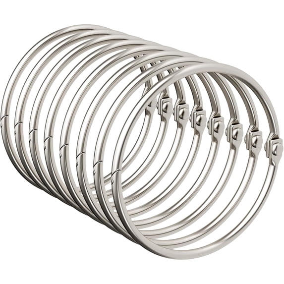12 Pcs Shower Curtain Rings, Shower Curtain Hooks Rust Proof Shower Rings for Curtain, Silver Snap Joint Shower Curtain Clips