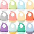 12 Pcs Silicone Bibs Waterproof, Soft, Adjustable Baby Feeding Bibs