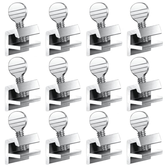 12 Pcs Silver Aluminum Sliding Window Locks With Keys, Vertical Adjustable Anti-Theft Stopper Safety Guard For Home Patio Sliding Doors Windows