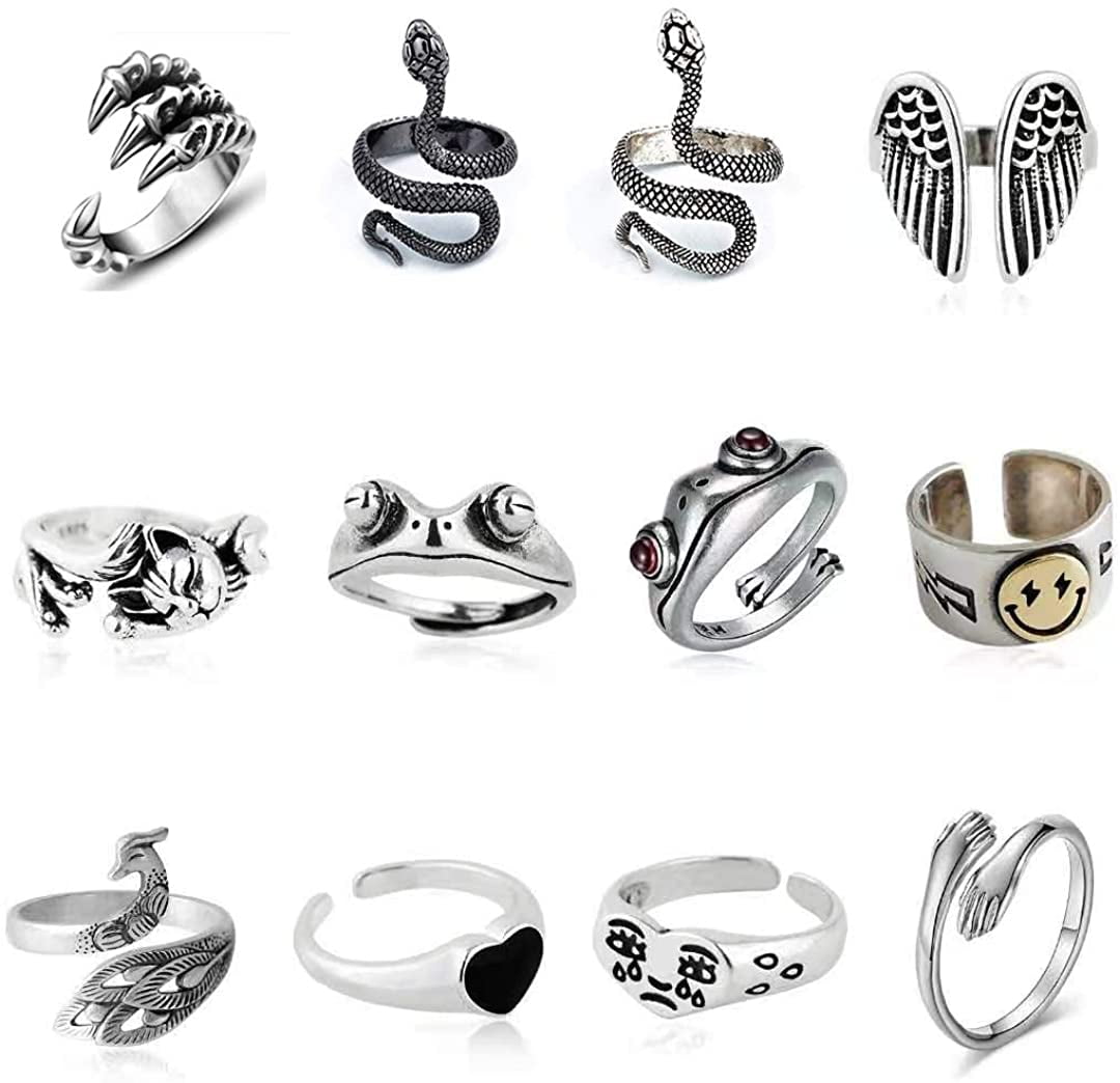 fcity.in - Owl Eye Ring For Men And Women Adjustable Stainless Steel Silver