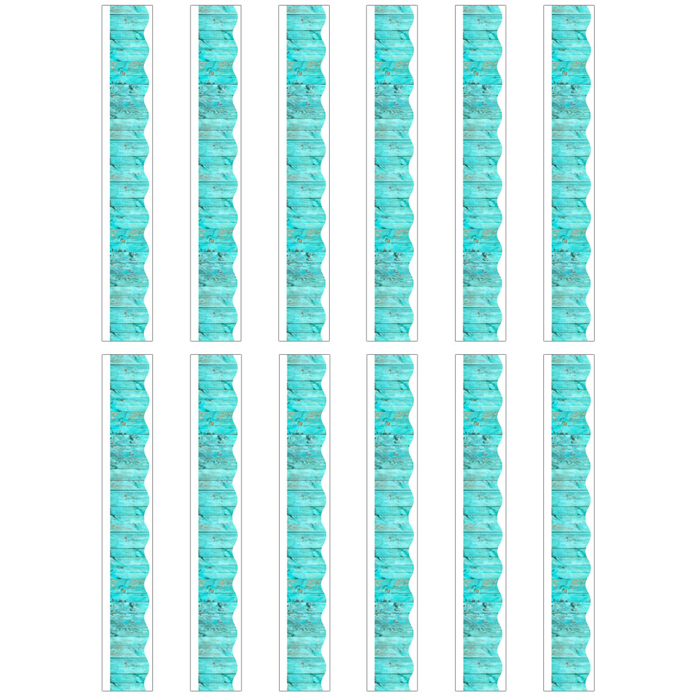 12 Pcs Simulated Wood Grain Bulletin Board Border Around Decorations for Classroom Pvc