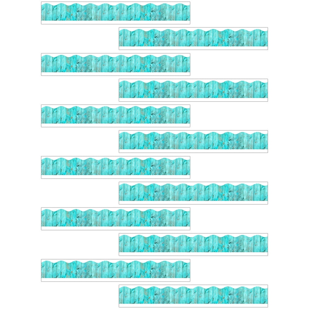 12 Pcs Simulated Wood Grain Bulletin Board Border Trim Classroom Decore Decorate Pvc