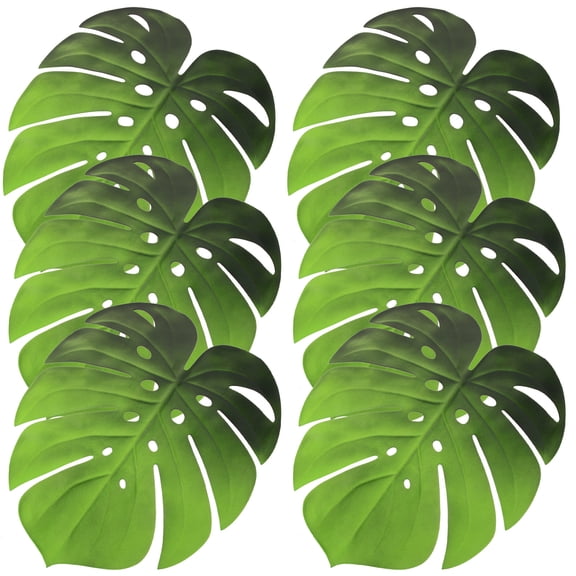 12 Pcs  Simulation Monstera Leaf Table Mats EVA Coaster Hawaii Party Table Decors