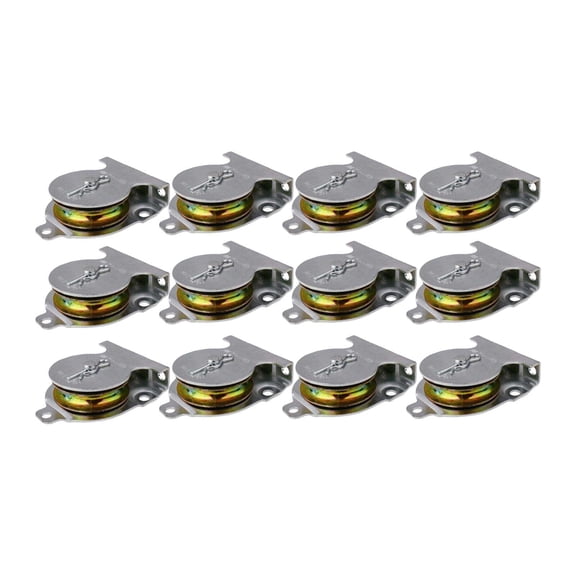 12 Pcs Single Pulley Block Wall Mounted Hardware Painted Metal Rust Resistant for Lifting and DIY Projects