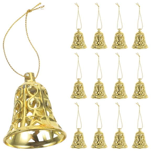 12 Pcs Sled The Gift Christmass Tree Ornaments Decoration for Gold Bell Pendants Bells