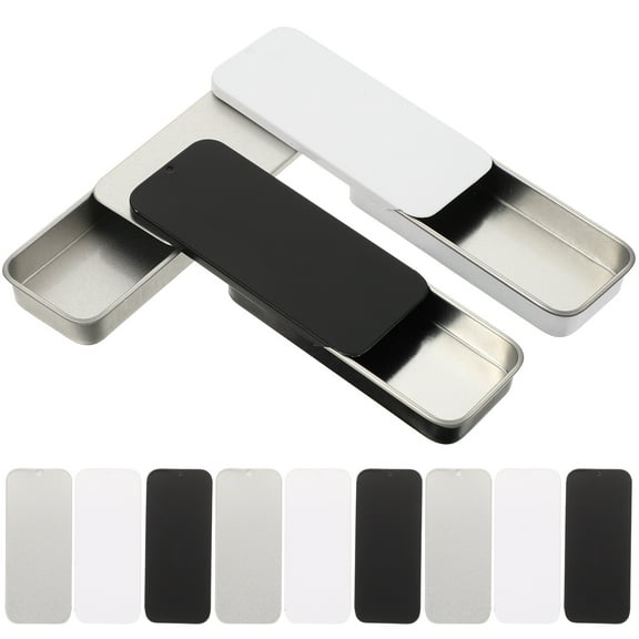 Worgeous 12Pcs White Mini Drawer Style Small Iron Boxes for Art Supplies Storage