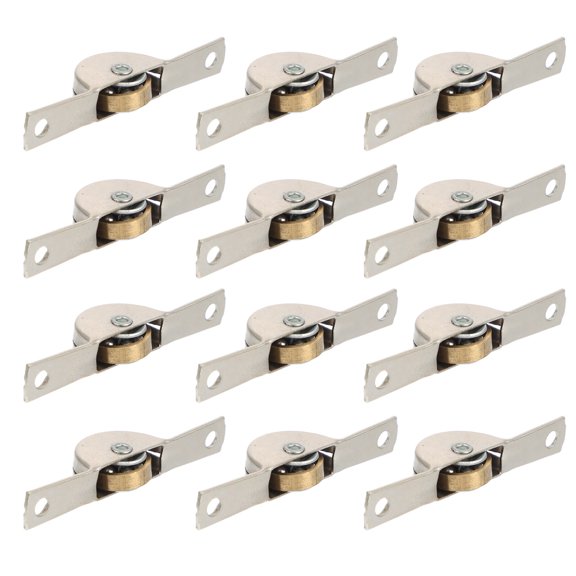 SOPOTUTU Sliding Door Cabinet Rollers Silver 12Pcs 2.1X0.6X0.3In Copper