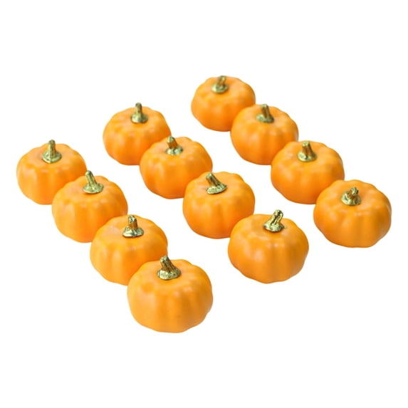 12 Pcs Small Artificial Pumpkins Fall Decorations, Fake Pumpkin for Autumn Harvest Halloween Thanksgiving Faux Pumpkins Home Table Decor, 2.9 x 2.5 Inch