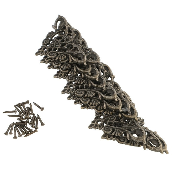 BESTOYARD Vintage Zinc Alloy Corner Protector for Scrapbooking Photo Frame 12pcs