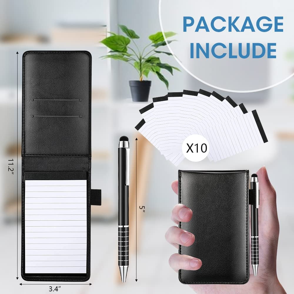 12 Pcs Small Pocket Notepads Holder Set Mini Pocket Note Pad Holder with 10 Pcs 3 inch x 5 inch