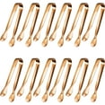 thumbnail image 1 of 12 Pcs Small Serving Tongs, 4" Rose Gold Appetizer Tongs for Parties & Catering, Food-Grade 304 Stainless Steel, 1 of 14