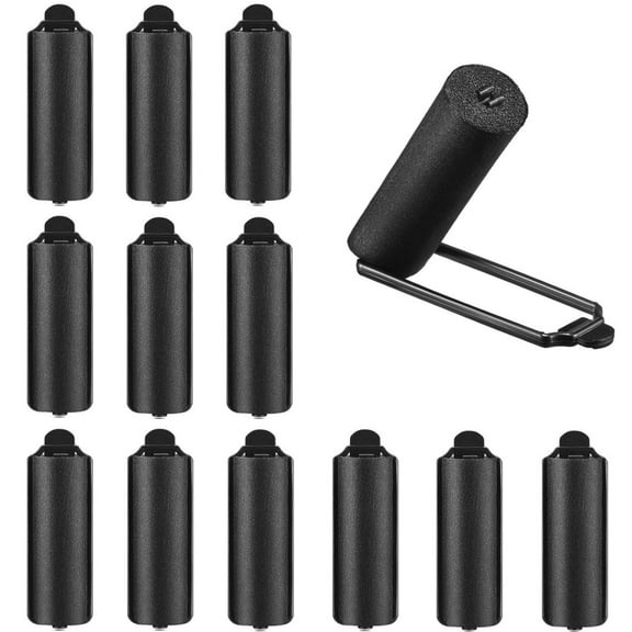 12 Pcs Soft Foam Hair Curlers Flexible Sleeping Curlers Sponge Hair Rollers for Hair Styling Overnight Curl and Volume - Durable Foam with Snap-Lock Closure,Black，0.8 inch