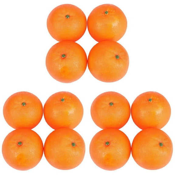 12 Pcs Soft Plastic Simulation Orange Fruit Home Decoration Burgundy