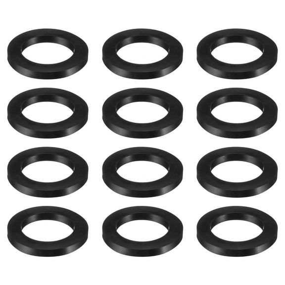 12 Pcs Solid Nitrile Rubber Flat Washer DN40 2 5/32" OD x 1-1/2" ID x 1/4" Thickness Large Washers, Black