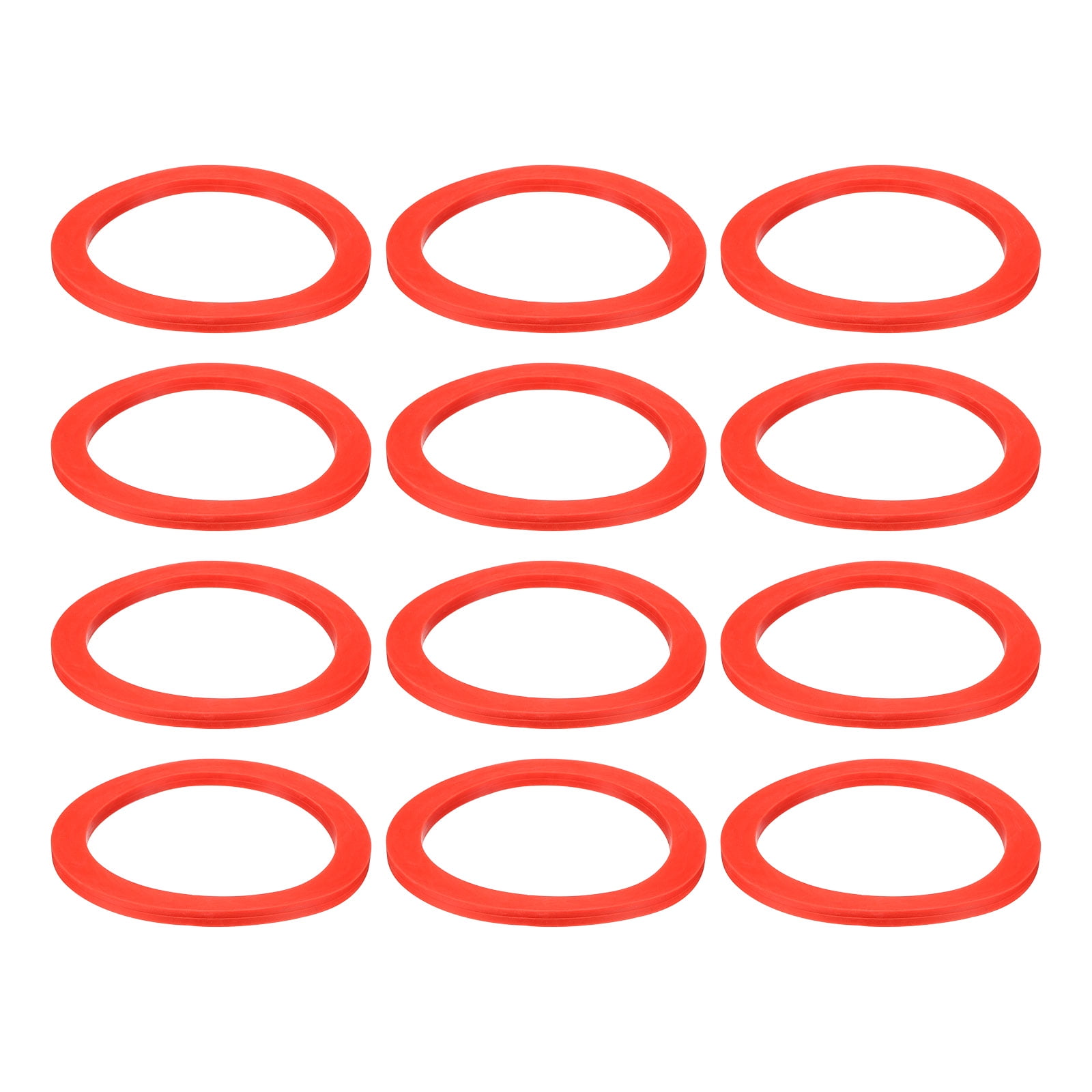 12 Pcs Solid Silicone Flat Washer DN100 4 13/16" OD x 4" ID x 1/4" Thickness Large Washers, Red