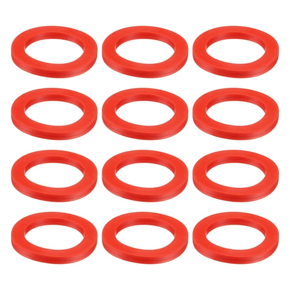 12 Pcs Solid Silicone Flat Washer DN20 2 19/32" OD x 2" ID x 1/4" Thickness Large Washers, Red