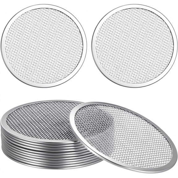 12 Pcs Sprouting Lids for Mason Jars 70mm Regular Mouth, Stainless Steel Screen Filter Strainer Lid Bean Sprout Sieve Mesh Lids for Bean, Alfalfa, Broccoli