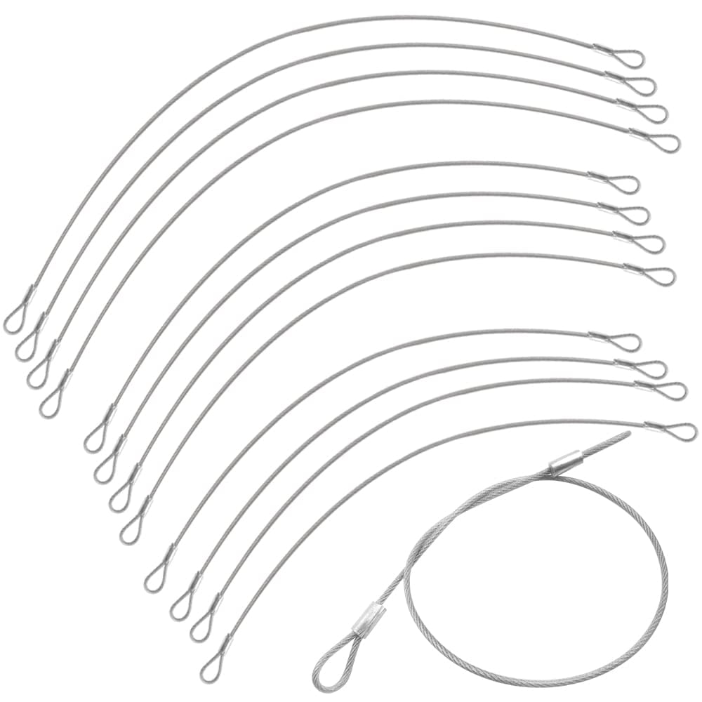 12 Pcs Stainless Steel Cable,Yucool Stainless Coated Wire Rope,Security ...