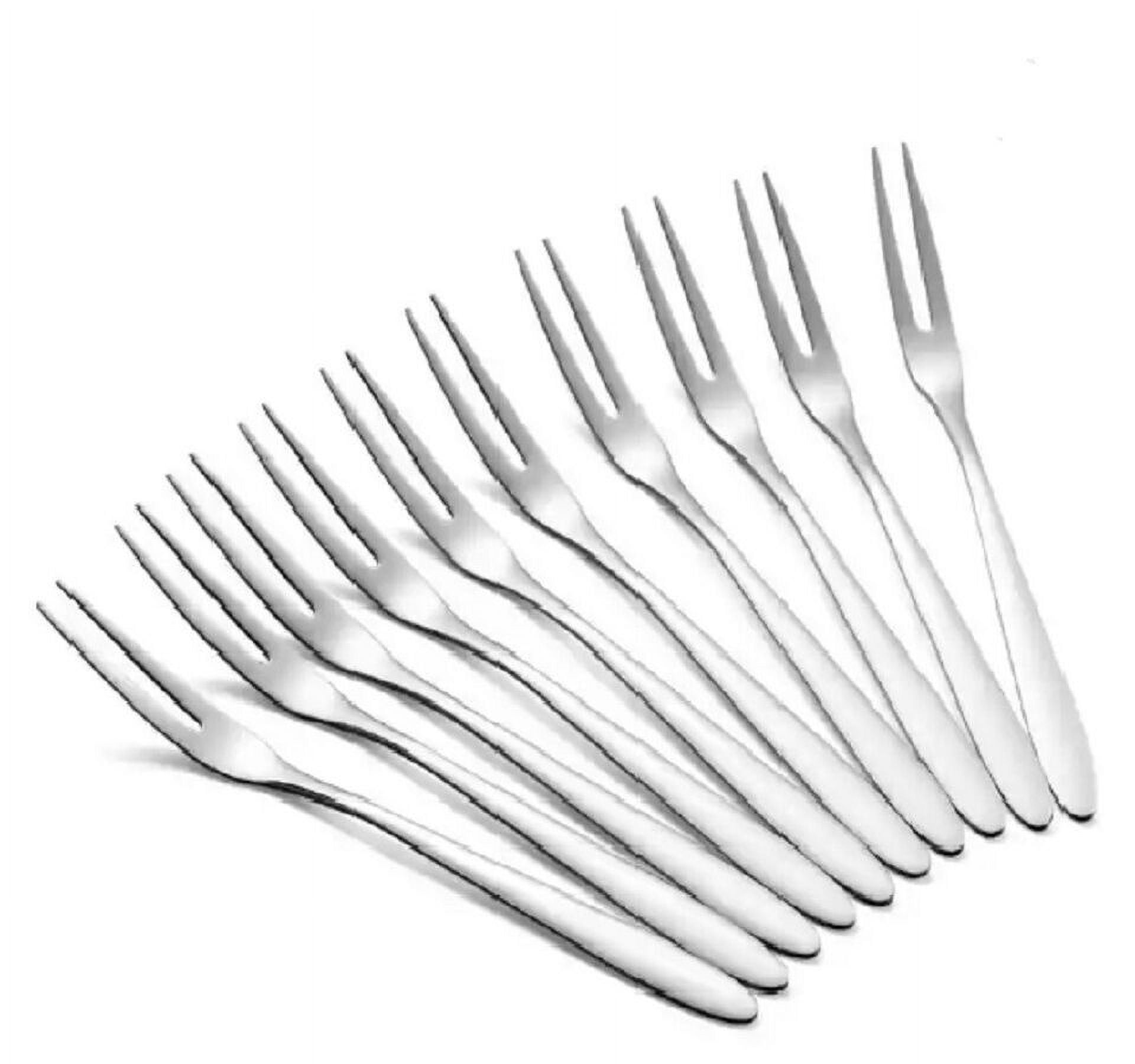 12 Pcs Stainless Steel Fork 2-Prong Mini Fruit Forks Appetizer Dessert ...