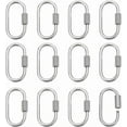 thumbnail image 1 of 12 Pcs Stainless Steel Lock Charms 0.98x0.51x0.08 Inch Keychain Connector Oval Screw Carabiner Lock Clasps for DIY Necklaces Keychain Jewelry Making, 1 of 6