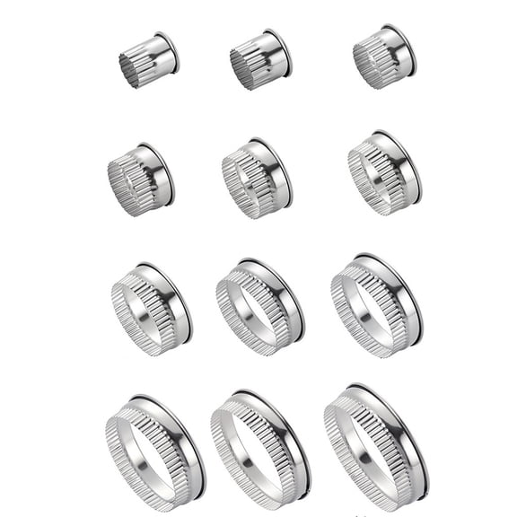 FUEENIRVA 12-Piece Stainless Steel Cookie Mold Set for Baking, Non-Stick Easy Release Baking Tools Kit