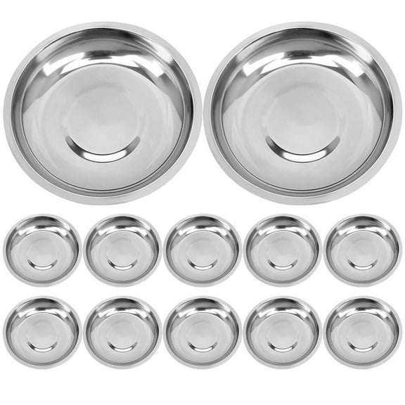 12 Pcs Stainless Steel Plate Stainless Steel Mixing Bowls Sauce Bowls Meal Prep Bowls Small Bowl Dipping Bowls Gear