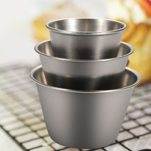 12 Pcs Stainless Steel Sauce Cups Dipping Cups Mental Condiment Cups Sauce Container Round Dipping Bowls