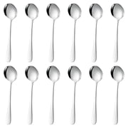 12 Pcs Stainless Steel Spoons for Home Use, Long Handle Soup Spoon, Dessert Spoon, Thickened Round Spoon Set, Long-Lasting, Comfortable Grip, Silver