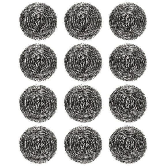12 Pcs Stainless Steel Wool Scrubber,Steel Wool Soap Pads,Steel Wool Scrubber forKitchens,Bathroom Cleaning Dishes Pans Pots Ovens Grills
