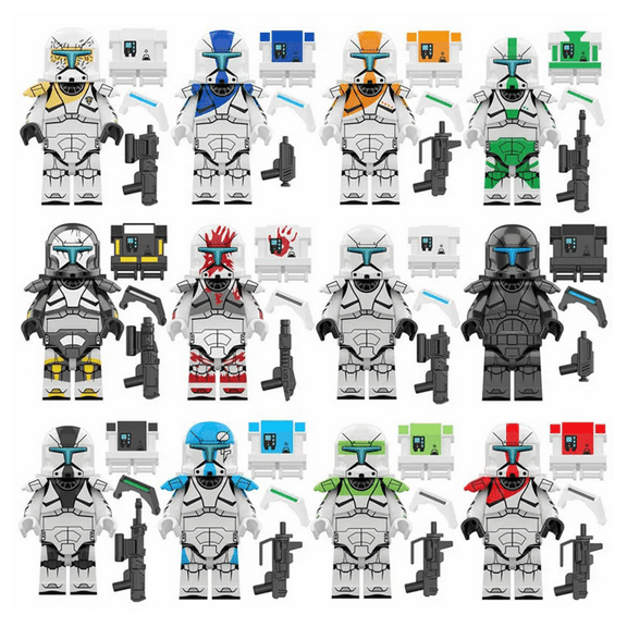 12 Pcs Star War Action Figures Building Blocks, 1.77 Inch Clone Robot Wars Set, Great Gift for Boys, Kids & Teens, Birthday Party Gift